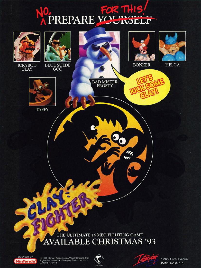 Ah, the days of mocking your competitors. ClayFighter was a fighting game developed by Visual Concepts and published by Interplay. The game used clay figures and stop motion animation instead […]