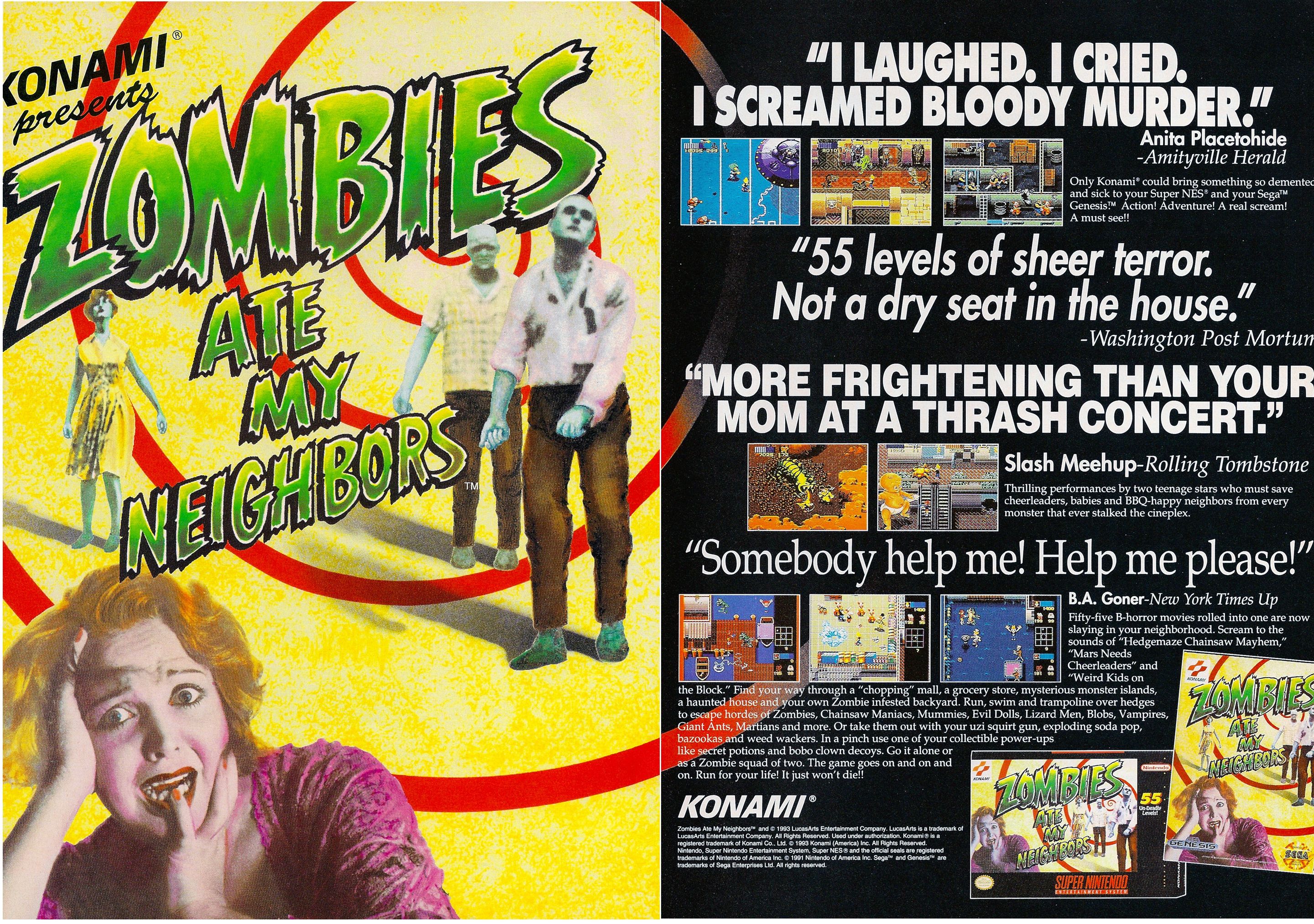 Stop the zombie apocalypse with a water pistol. Zombies Ate My Neighbours (or just Zombies here) was a collaboration between LucasArts and Konami. It was one of LucasArts’ earliest console […]